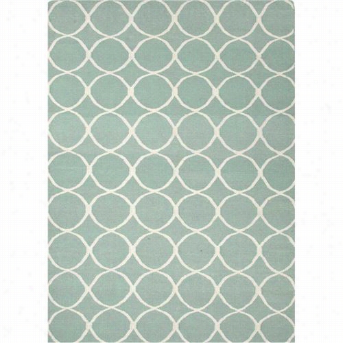 Jaipu R Rug1025 Maroc Flat-weave Geometric Pattern Wool Blue/ivory Light Turq Uoise/white Area Rug