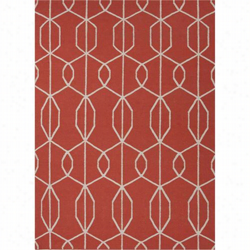 Jaipur Rug10262 Maroc Flat-weave Geometric Pattern Wool Red/ivory Area Rug