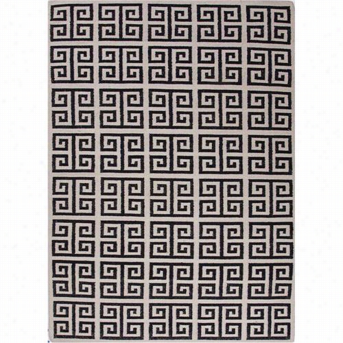 Jaipr Rug1042 Urban Bungalow Fllat-weave Geometric Pattern Wool Ivory/balck Ebony Arae Rug