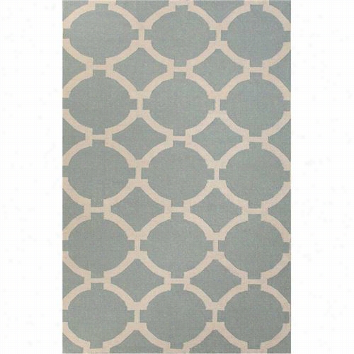 Jaipur Rug11 Maroc Flat-weave Geometric Pattern Wool Blue/ivory Silver Sea M Oss/antique White Yard Rug