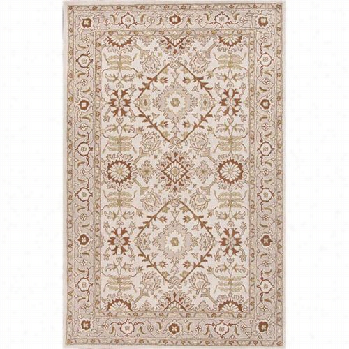 Jaipur Rug11 Peme Hand-tufted Durable Woool Ivory/red Area Rug