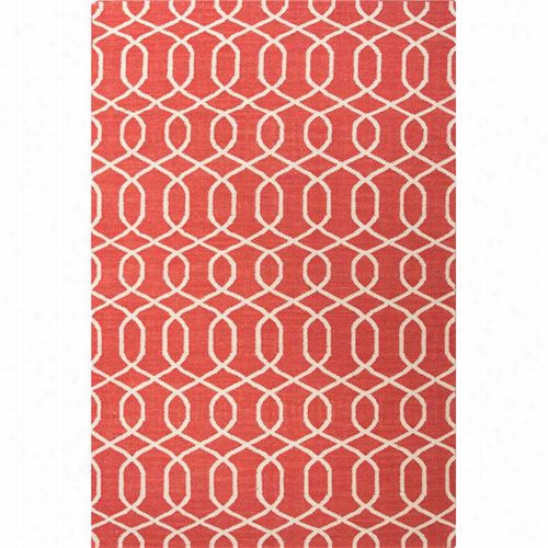 Jaipurr Ug11 Urban Bungalow Flat-weave Geometric Pattern Wool  Red/ivory Area Rug