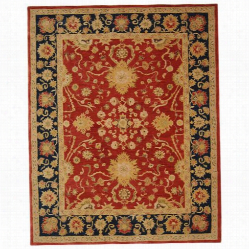 Safavjeh An517a  Anatolia Wool Hand Tufted Red/navy Rug