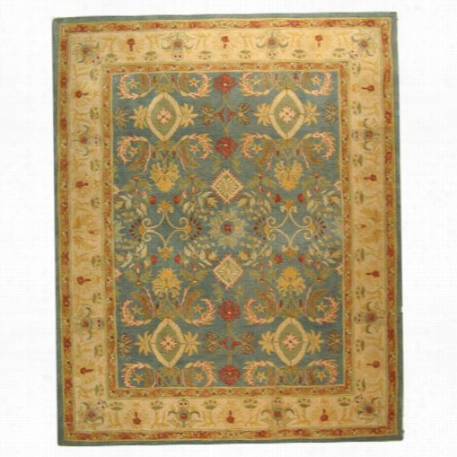 Safavieh An544d Anatolia Wool Hand Tufted Light Blue/ivory Rug