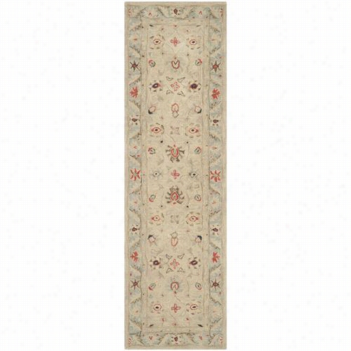 Safavieh An569c Anatolia Wool Hand Tufted Natural/soft Turquoise Rug