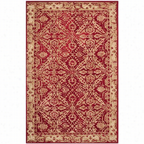 Safavieh An583b Anatolia Wool Pilehand Tufted Red/ivory Rug