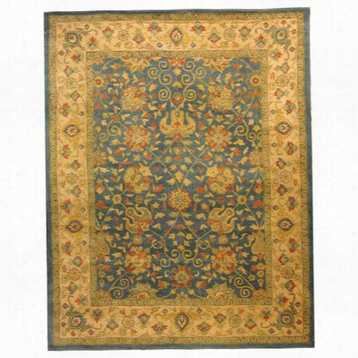 Ssfavieh At21e Antiquity Wool Hand Tufted Blue Rug