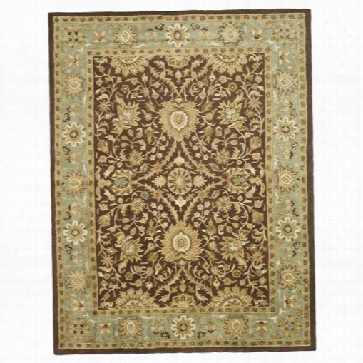 Safavieh At249d Antiquity Wool Hand Tufted Chocolate/blue Rug