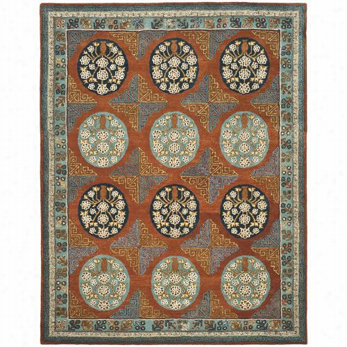 Safavieh At603a Antiquity  Wool Hand Tufted Rust/blue Area Rug