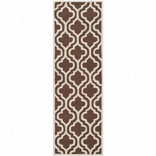 Safavieh Cam13h-214 Cambridge  Wool Hand Tuf Ted Dark Brow N/ivory Rug