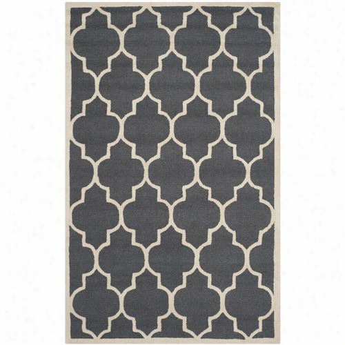 Safavih Cam134x Cambridge Wool Pile Hand Tufted Dark Grey/ivory Rug