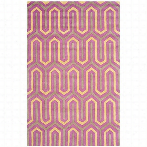 Safavieh Cam351f Cambriidge 10%% Wool  Pile Hand Tufted - Loop And Cut Fuchsia/grey Rug