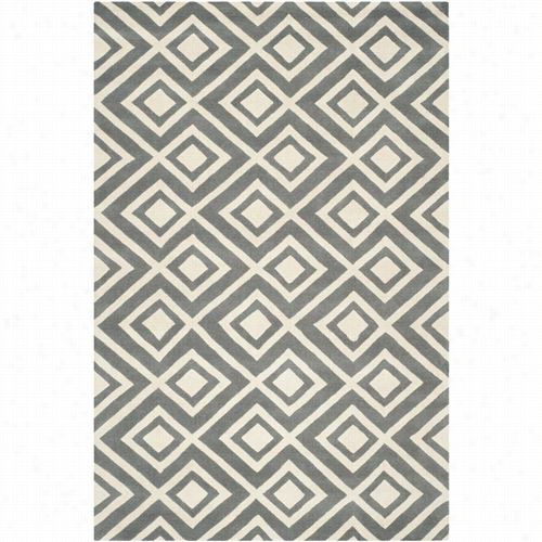 Saffaviieh Cht742d Chatham Wo Ol Hand Tufted Dark Grey/ivory Rug