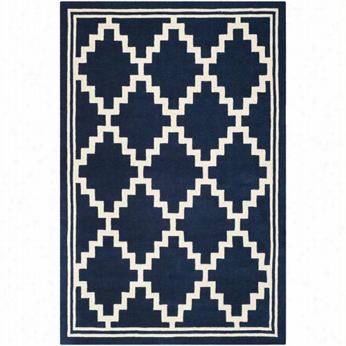 Safsvieh Cht7433c Chatham Wool Hand Tufted Navy/ivory Rug