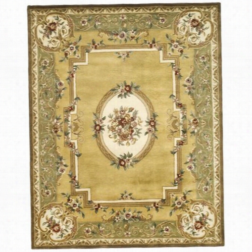 Safaveh Cl280a Lcassic Wool Hand Tufted Light Gold/green Rug