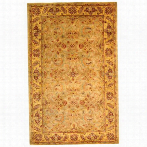 Safaviehh Cl324a Classic Wool Hand Tufted Light Green/gold Rug