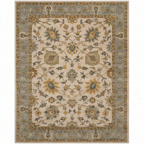 Safaieh Cl934b C Lassic Wool Hand Tufted Ivory/ligt Blu Rug