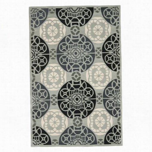 Safavieh Cpr353 C Apri Wool And Viscose Hand Tufted Grrey/blac Rug