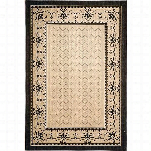 Safavieh Cy0901-3901 Courtyard Polypropylene Machine Made Sand/black Area Rug