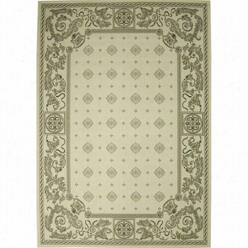 Safavieh Cy1356-3901 Ourtyard Polypropylenemachine Made Sand/black Aea Rug