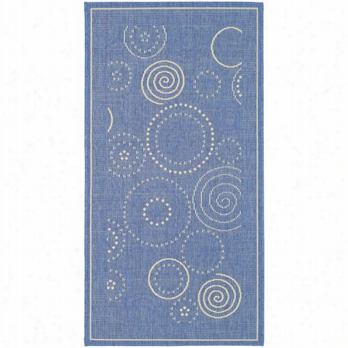 Safavieh Cy1906-3103 Courtyard Polypropylene Machine Made Blue/naturak Are Rug