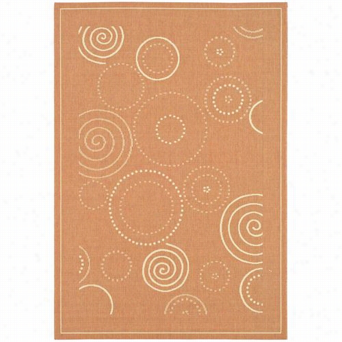 Safavieh Cy1906-3202 Courtyard Polyypropylene Mchine Made Terracotta/natural Area Rug