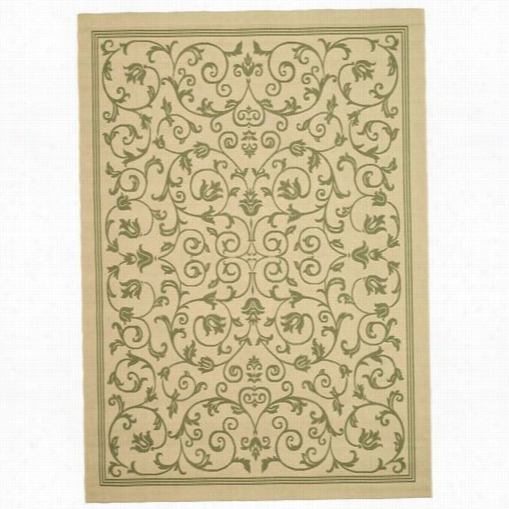 Safavieh Cy2098-1e01 Court Yard Polypropylene Machine Made Natura L/ollive Area Rug