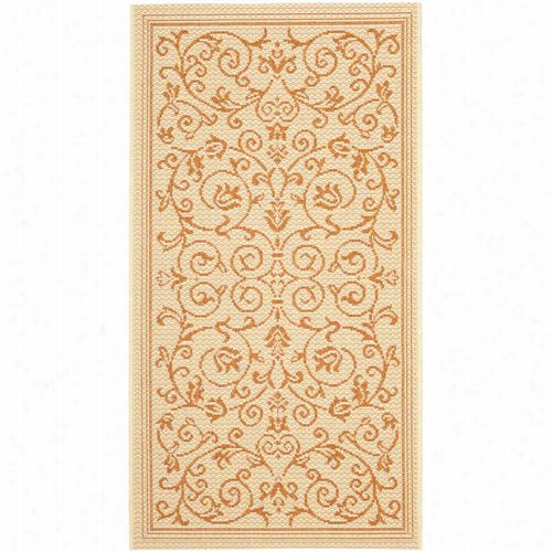 Safavieh Cy2098-3201 Courtyard Polypropylene Machine Made Ntaural/etrra Area Rug