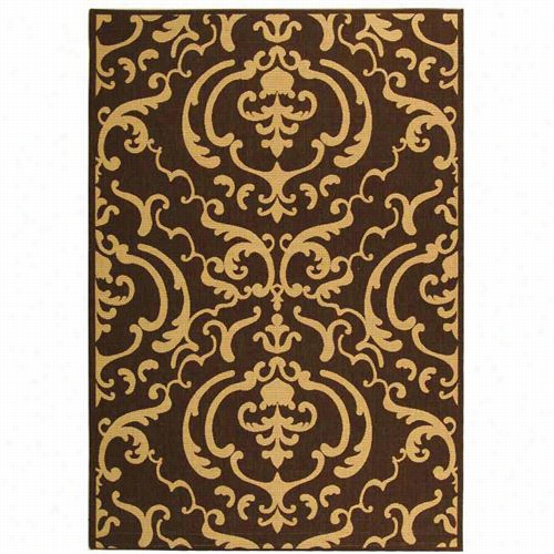 Safavieh Cy2663-3409 Courtyard Polyproopylene Machine Made Chocolate/natural Rug