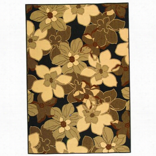 Safavieh Cy4022d Courtyard Polyproplene Machine Made Bllack Natural/brown Rug