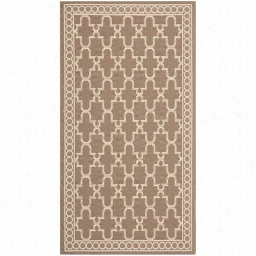 Safavihe Cy5142z Courtyard Polypropylene Machine Made Dark Beig/beige Rug