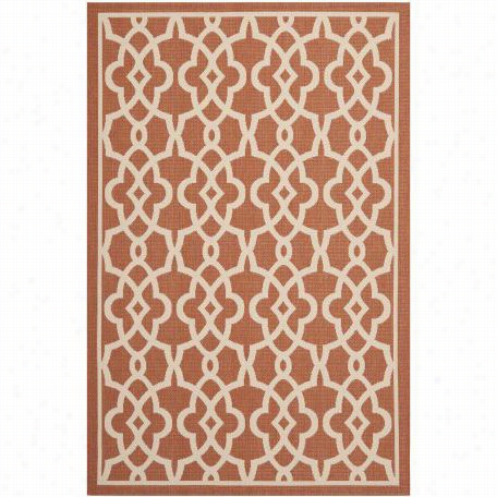 Safavieh C6071-241 Co Urtyard Polypropylene Power Loomed Terracotta/beige Rug