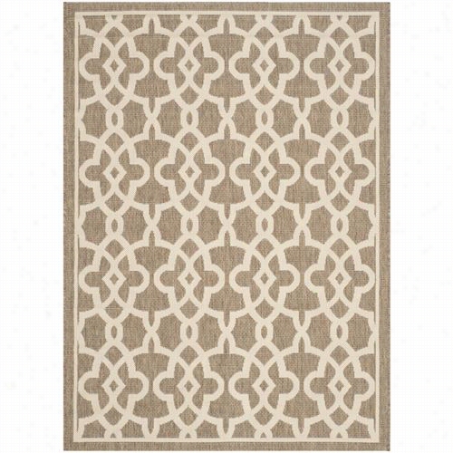 Safavieh Cy6071-242 Courtyard Polypropylene Power Loomed Mocha/beige Rug