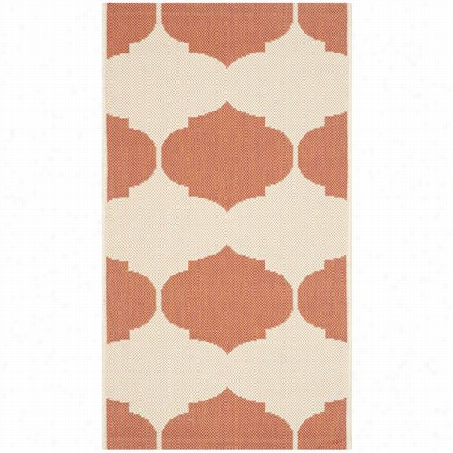 Safavieh Cy6162-231 Courtyard Polypropylene Power Loomed Beige/terracottaa Rug