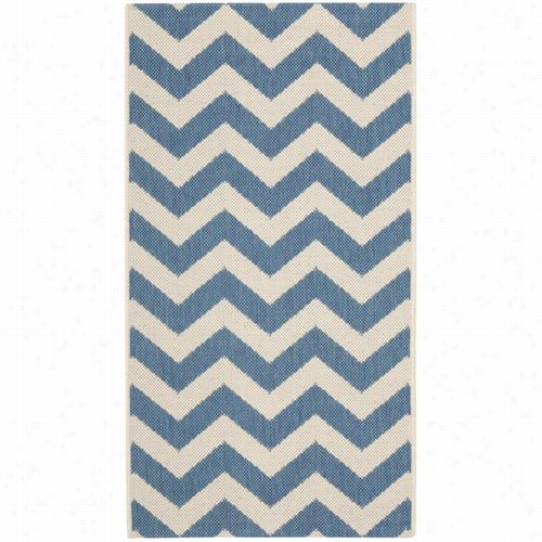 Safavieh Cy62444-243 Courtyard Polypropylene Machine Made Blue/beige Rug