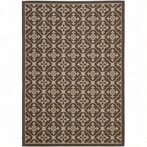 Safavi Eh Cy6554-204 Courtyyard Polypropylene Machine Made Chocolate/cream Rug