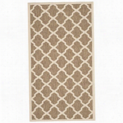 Safavieh Cy603-242 Courtyard Polypropylene Machine Made Brown/bone Rug