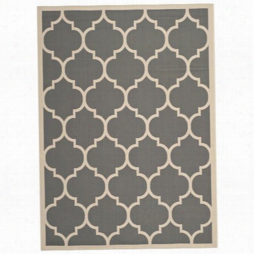 Safavieh Cy6914-246 Courtyafd Polypropylene Machine Made Blind-coal/beige Area Rug