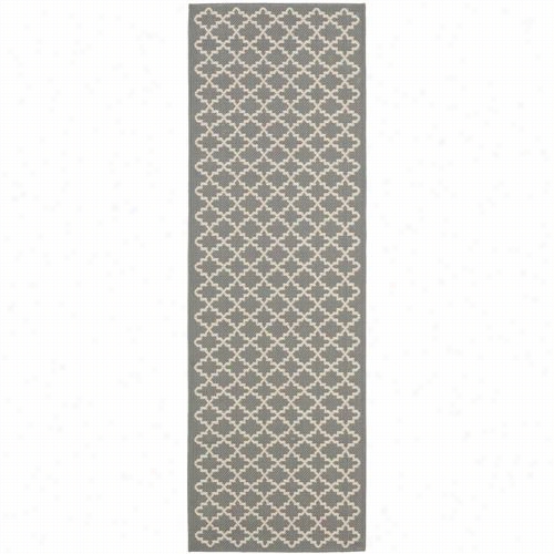 Safavieh Cy6919-246 Courtyard Polypropylene Machinem Ade Anthracite/beige Area Rug