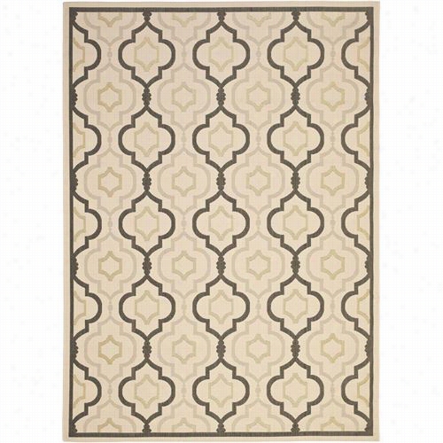 Safavieh Cy7938-256a21 Courtyard Polypropylene Power Loome D  Beige/black Area Rug