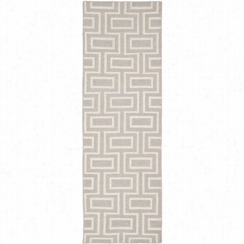 Safavieh Dhu562b Dhurries Wool Flatweave Gery/ivory Area Rug