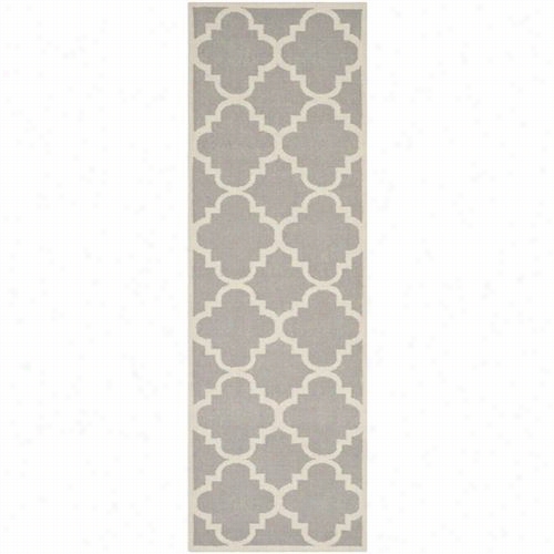 Safavieh Dhu633g Dhurriees Wool Flatweve Dark Grey/ivoryarea Rug