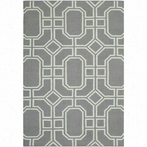 Safavieh Dhu860a Dhurries Wool Fl Atweave Grey/lighf Blue Area Rug