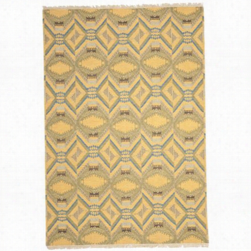 Safavieh Dve517a David Easton Wool Hand Knotted Saffron Yellow Rug