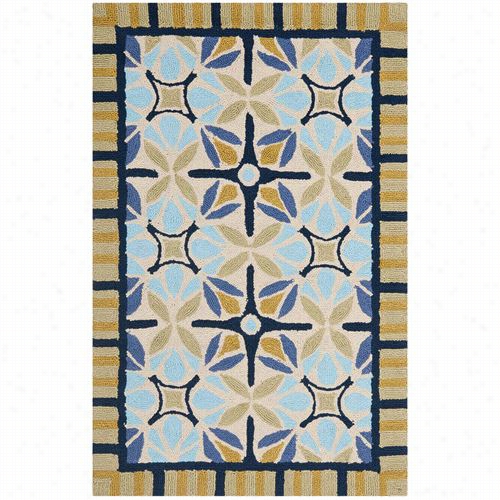 Safavieh Frs449a Four Seasons Polypropylene Hand Hooked Tan/blue Rug