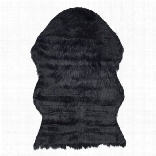 Safavieh Fss115b-2 Fauxx Sheep Skin Acrylic Possession Tufted Black Rug