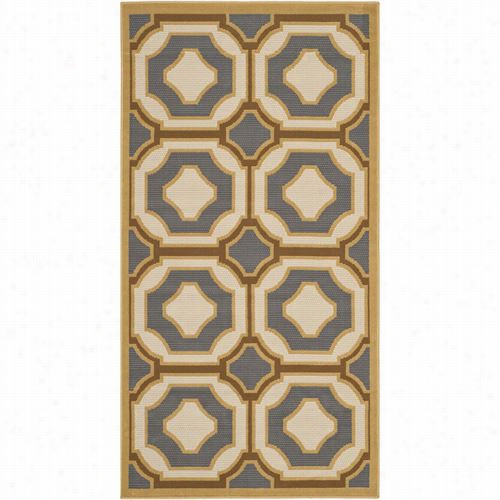 Safavieh Ham509ad Hampton Polyproplyene Power Loomed Dark Grey/ivory Rug