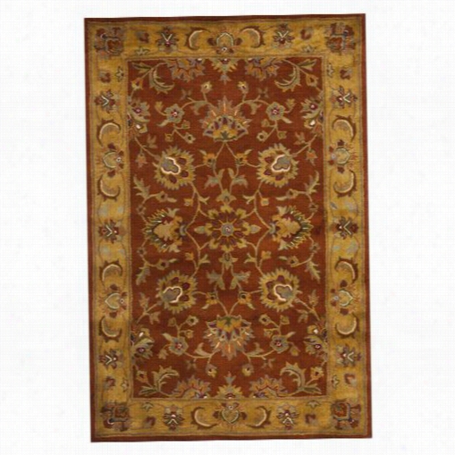 S Afavieh Hg820a Herjtage Wool Hqnd Tufted Red/natural Rug