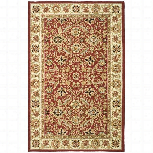 Saravieh Hk157a Chelsea Wool  Hand Hooked Red/ivory Rug