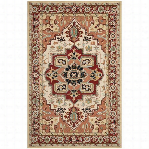 Safavieh Hk709a Chelsea Wool Hand Hooked Red/ivory Rug